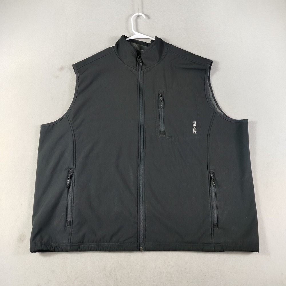 RedHead Vest Mens 3XL Black Softshell Fleece Lined Full Zip Outdoor Hunting
